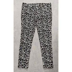 Cache Pants Sz 8 Cigarette NEW Capris Leopard Rockabilly 50s  Vtg Black Cropped